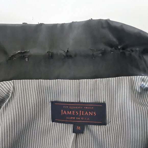 JAMES JEANS Womens' Black Leather Collar Tuxedo Blazer Jacket - Medium - Picture 5 of 5